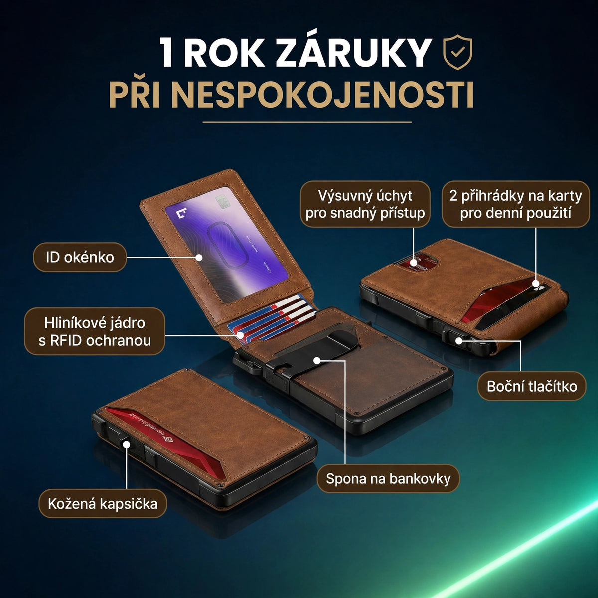 Fortel™ – kovová peněženka s RFID ochranou