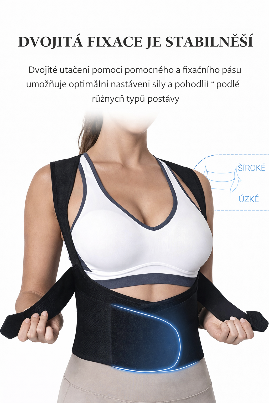 Nastavitelný ergonomický korektor držení těla – Celodenní podpora