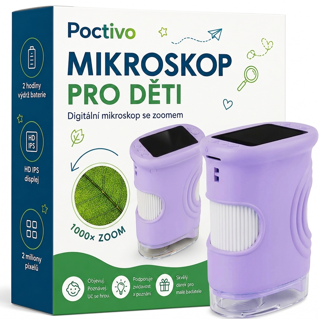 Dětský digitální mikroskop s 1000× zvětšením | Poctivo