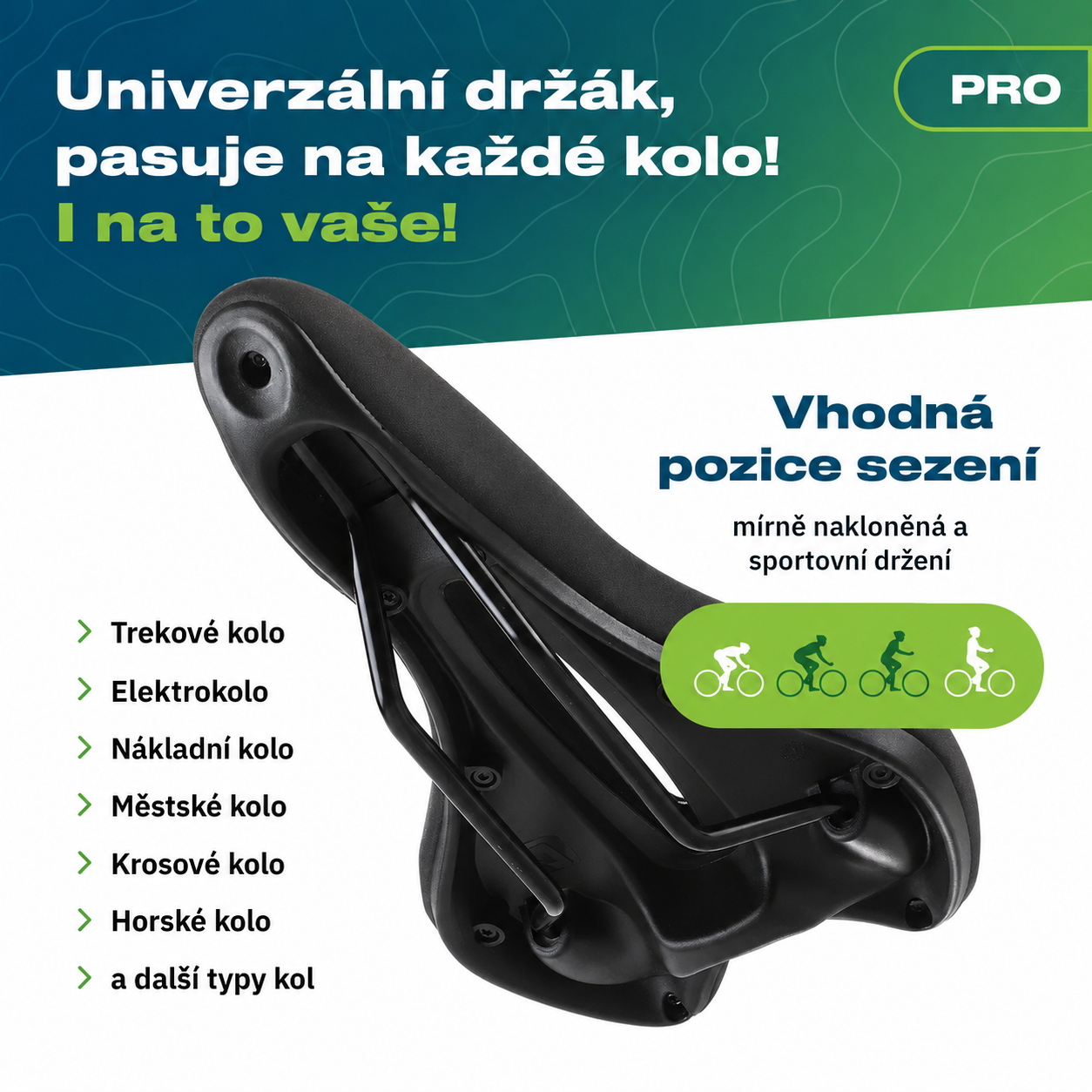 Cyklistické sedlo Poctivo ComfortRide™