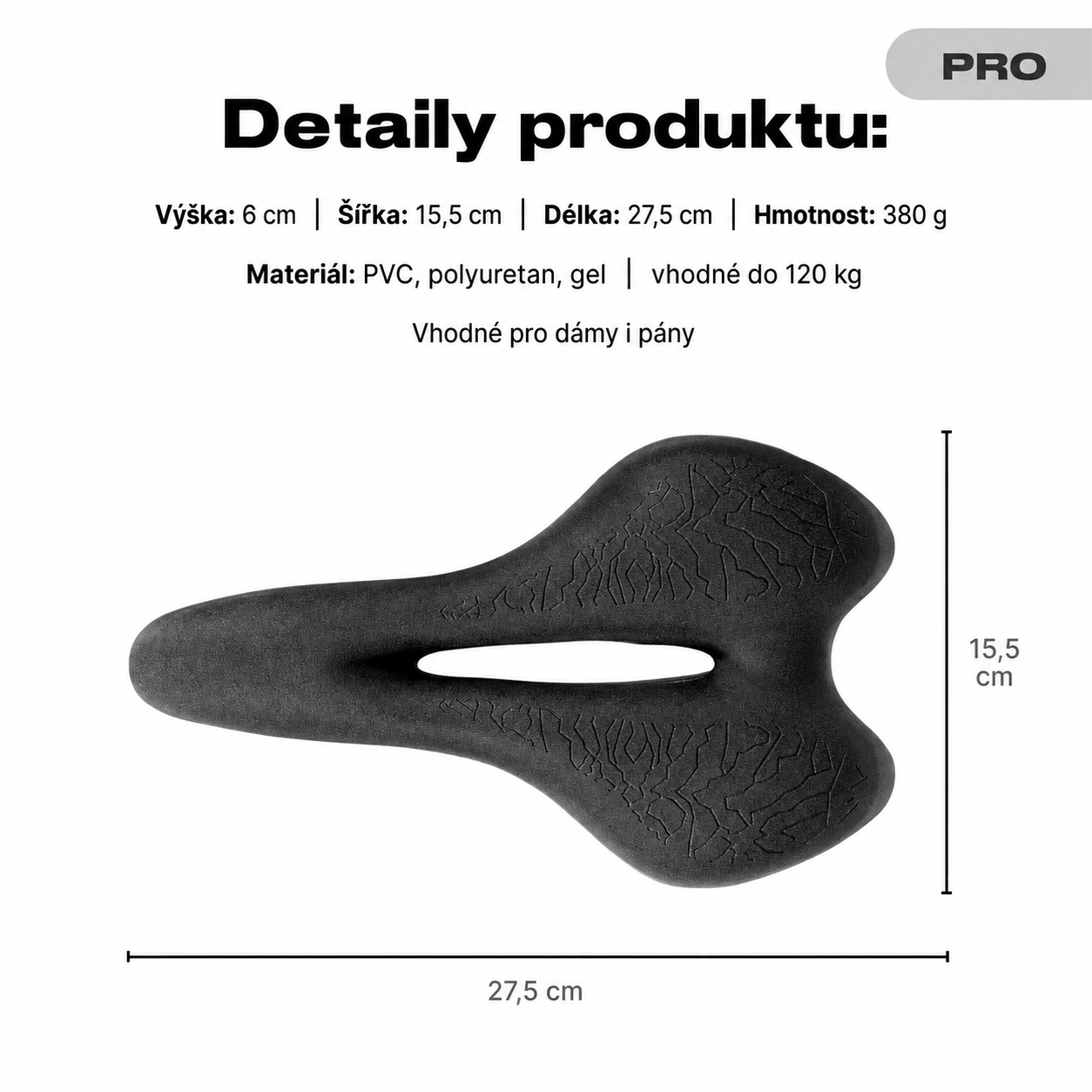 Cyklistické sedlo Poctivo ComfortRide™