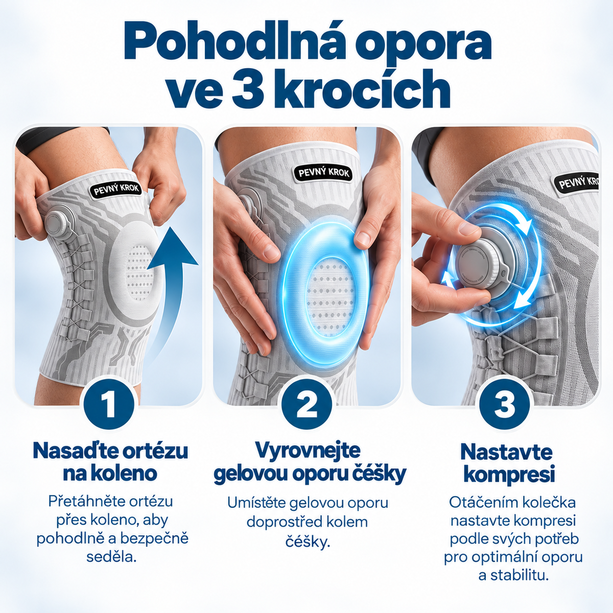 Pevný Krok™ kolenní ortéza s nastavitelnou oporou