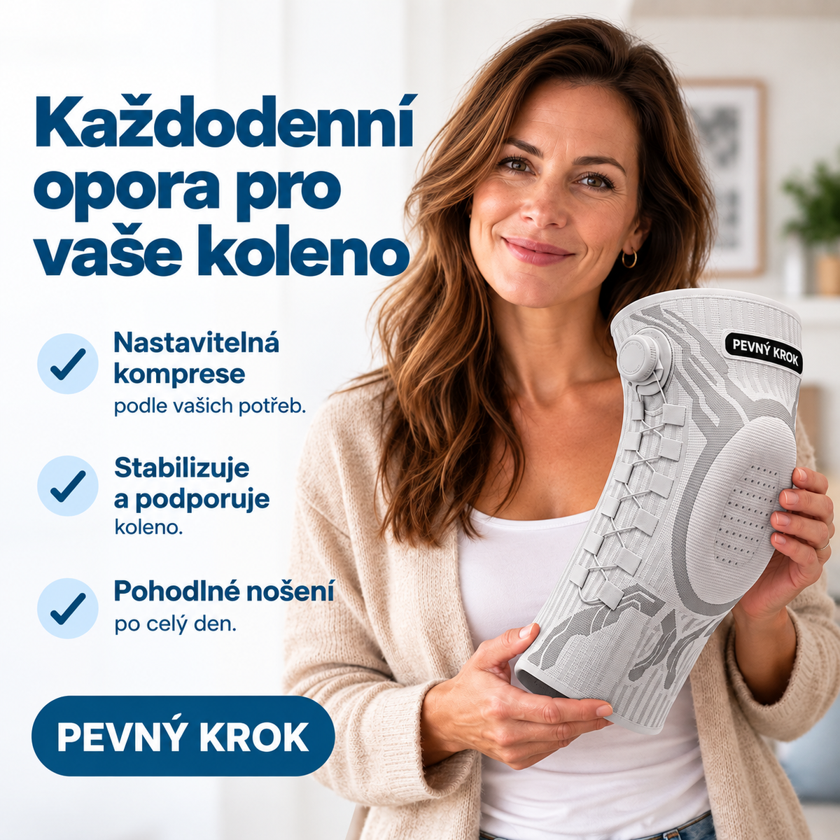 Pevný Krok™ kolenní ortéza s nastavitelnou oporou