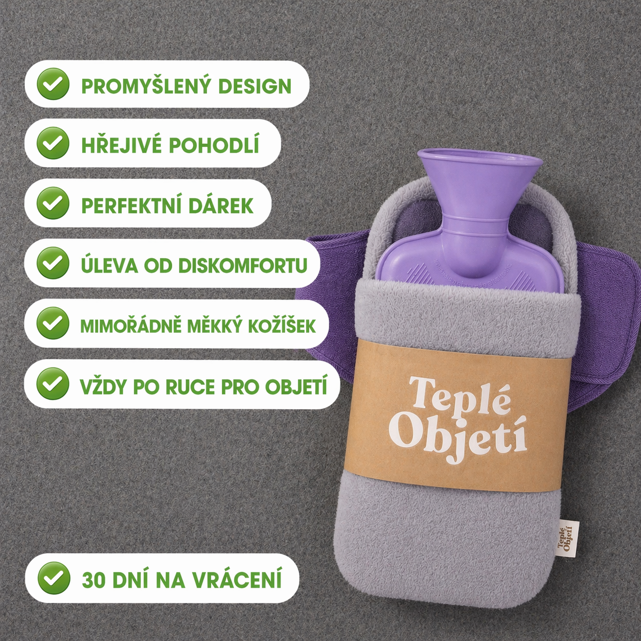 Teplé Objetí – Hřejivý pás na menstruační bolesti