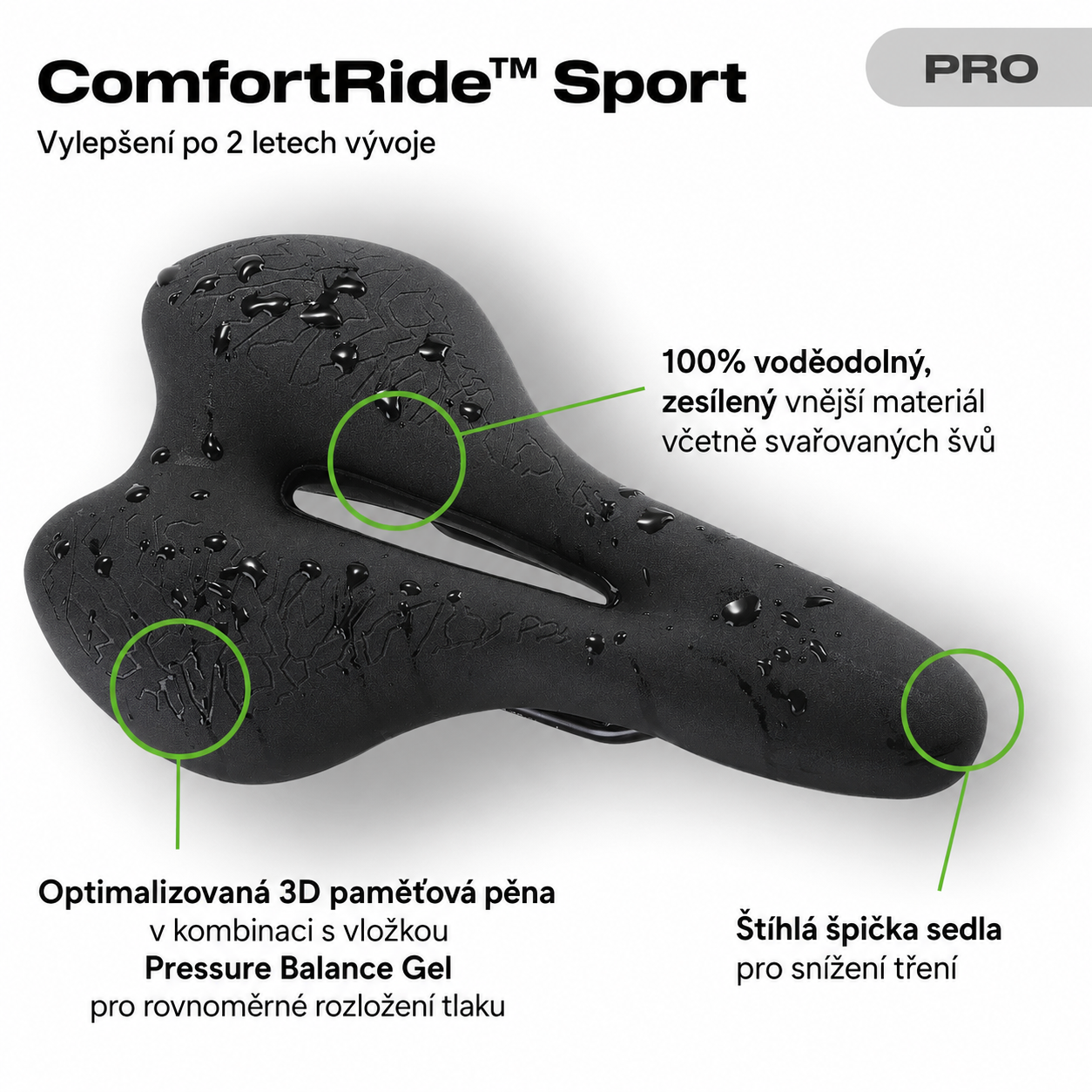 Cyklistické sedlo Poctivo ComfortRide™