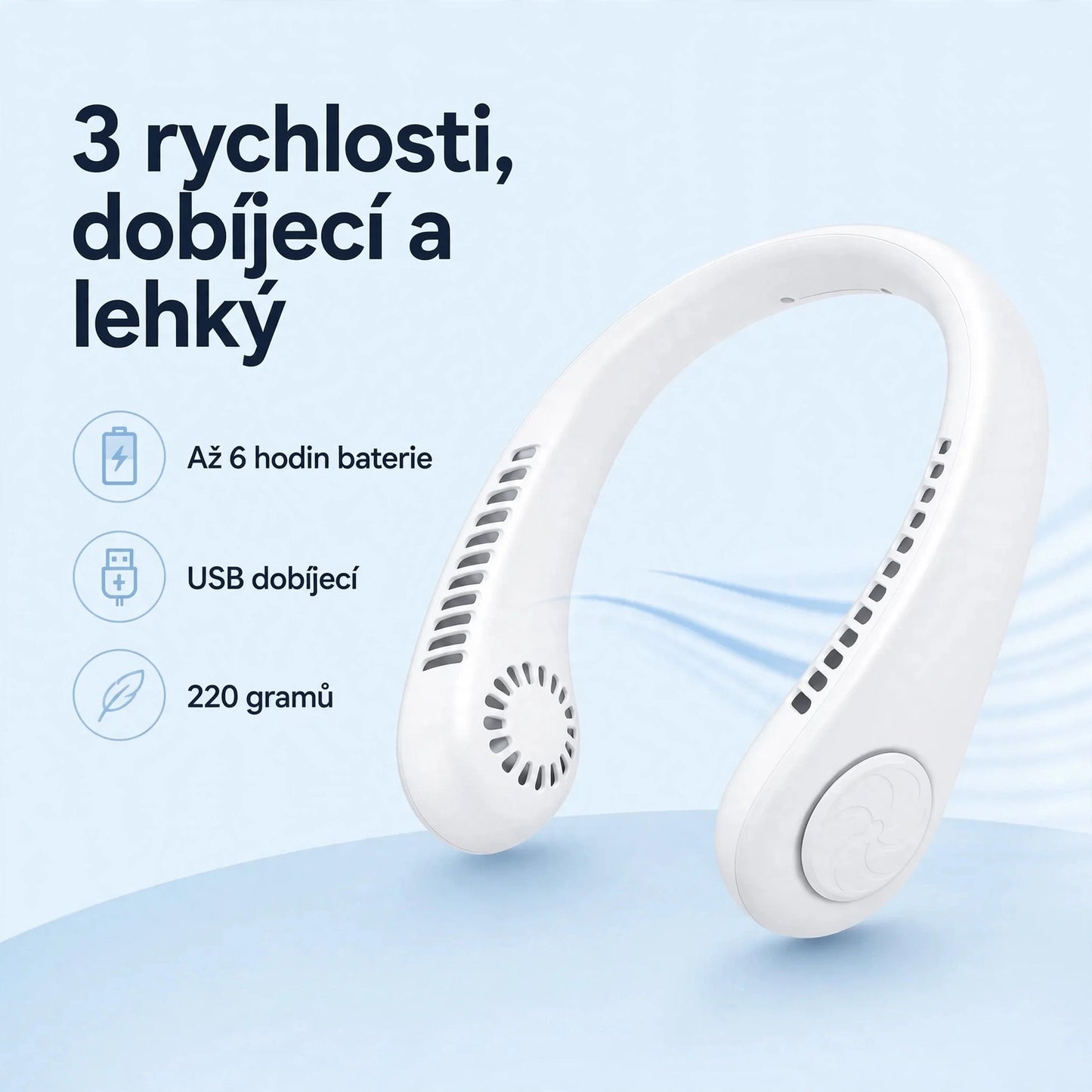 Vánek™ – přenosný ventilátor na krk | Poctivo