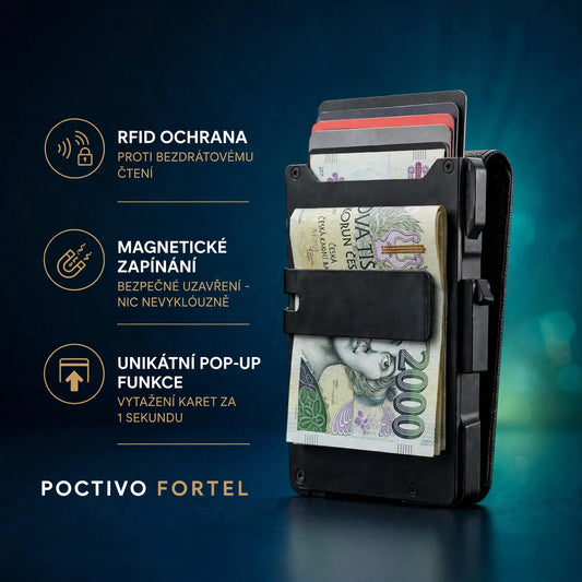 Fortel™ – kovová peněženka s RFID ochranou
