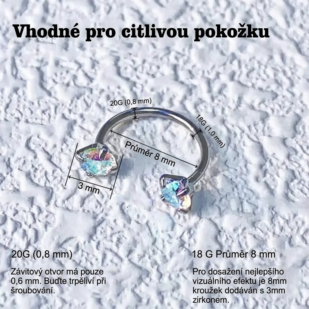 Nosní piercing ve tvaru podkovy