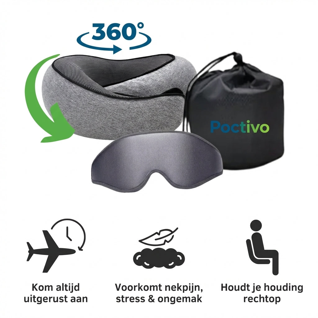 Poctivo AeroRest 360 – Ergonomický cestovní polštář na krk
