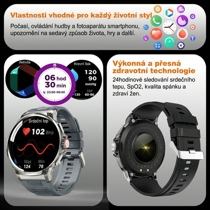 Orvion V69 chytré hodinky – Bluetooth volání, 100+ režimů, IP68