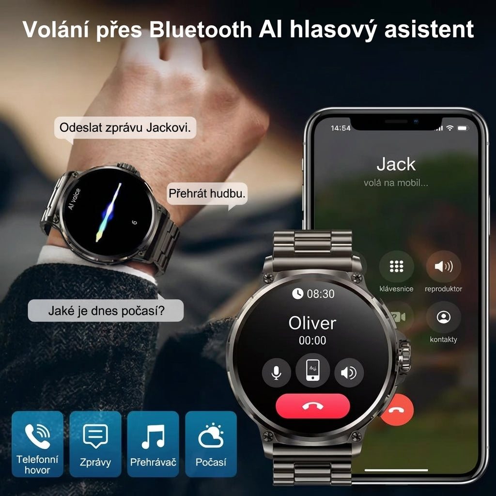 Orvion V69 chytré hodinky – Bluetooth volání, 100+ režimů, IP68