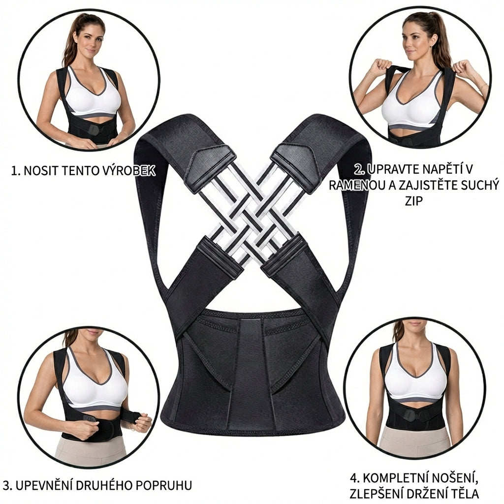 Nastavitelný ergonomický korektor držení těla – Celodenní podpora