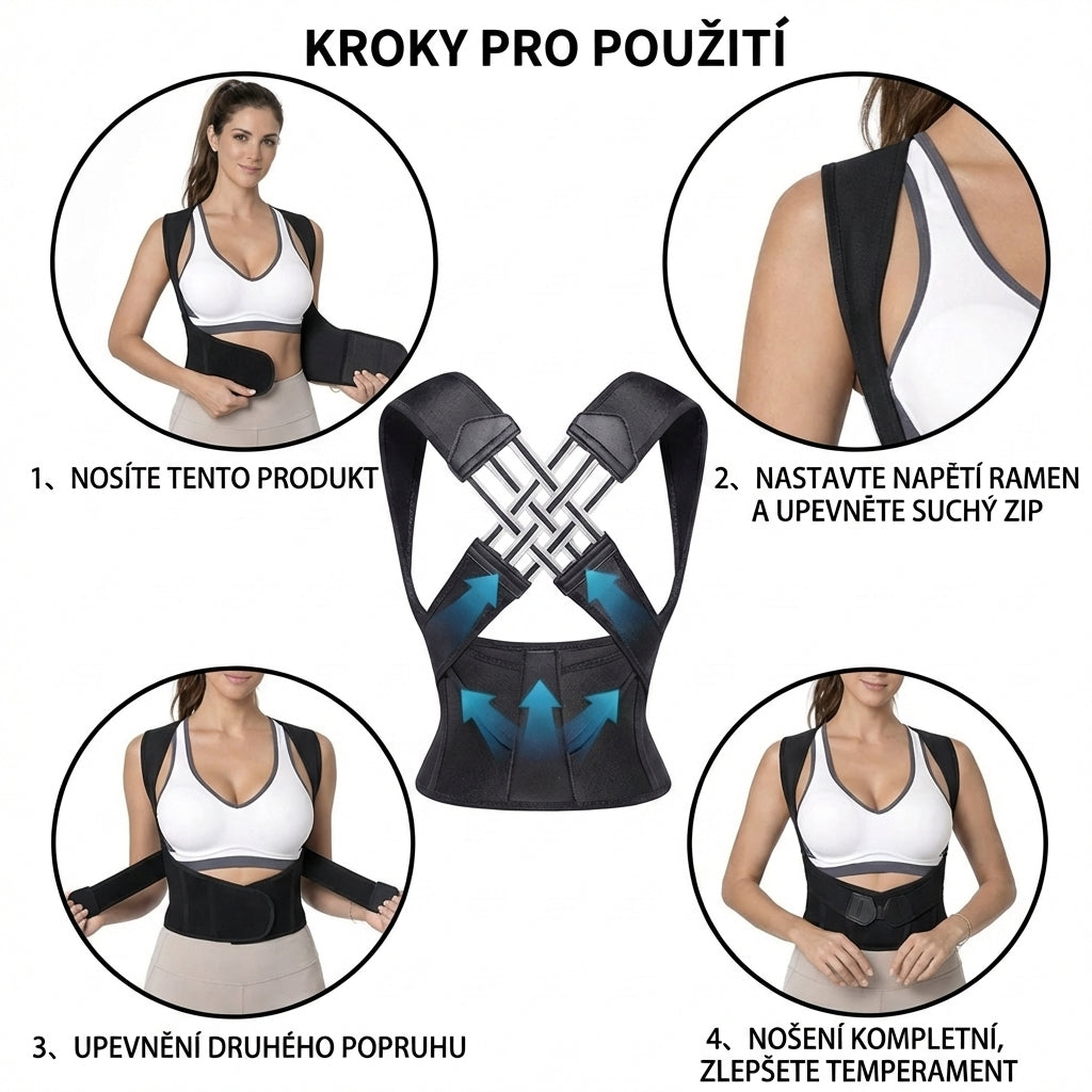 Nastavitelný ergonomický korektor držení těla – Celodenní podpora
