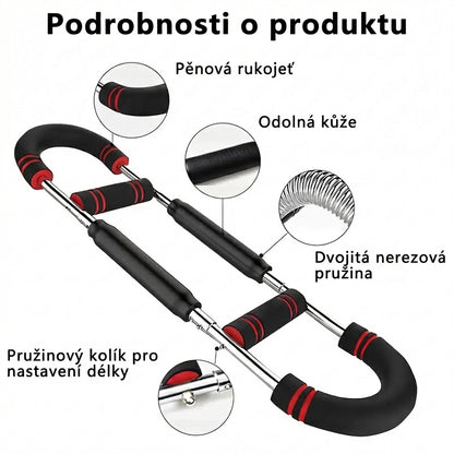 U-čočkovitý nastavitelný posilovač pružinového ramene