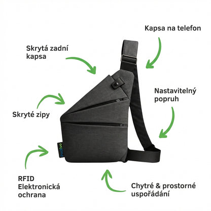 Crossbody taška proti krádeži