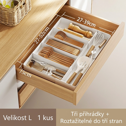 Nastavitelný organizér do zásuvky – konec chaosu v každém koutě domova