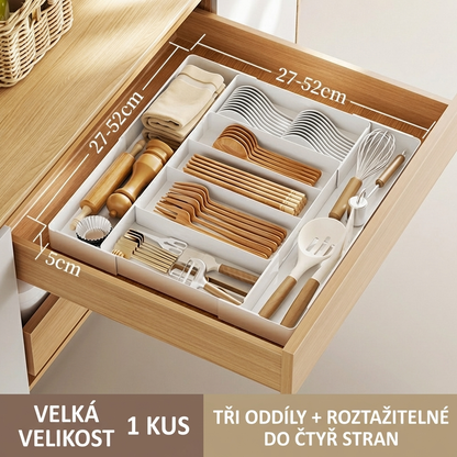 Nastavitelný organizér do zásuvky – konec chaosu v každém koutě domova