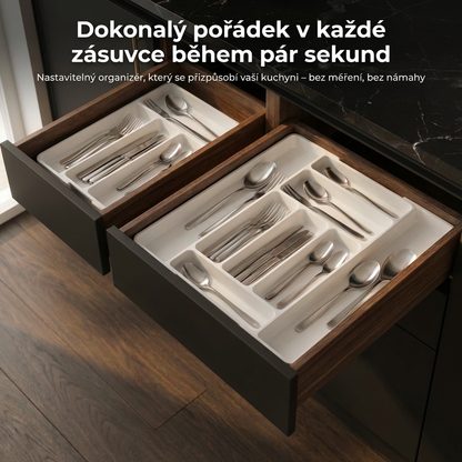 Nastavitelný organizér do zásuvky – konec chaosu v každém koutě domova