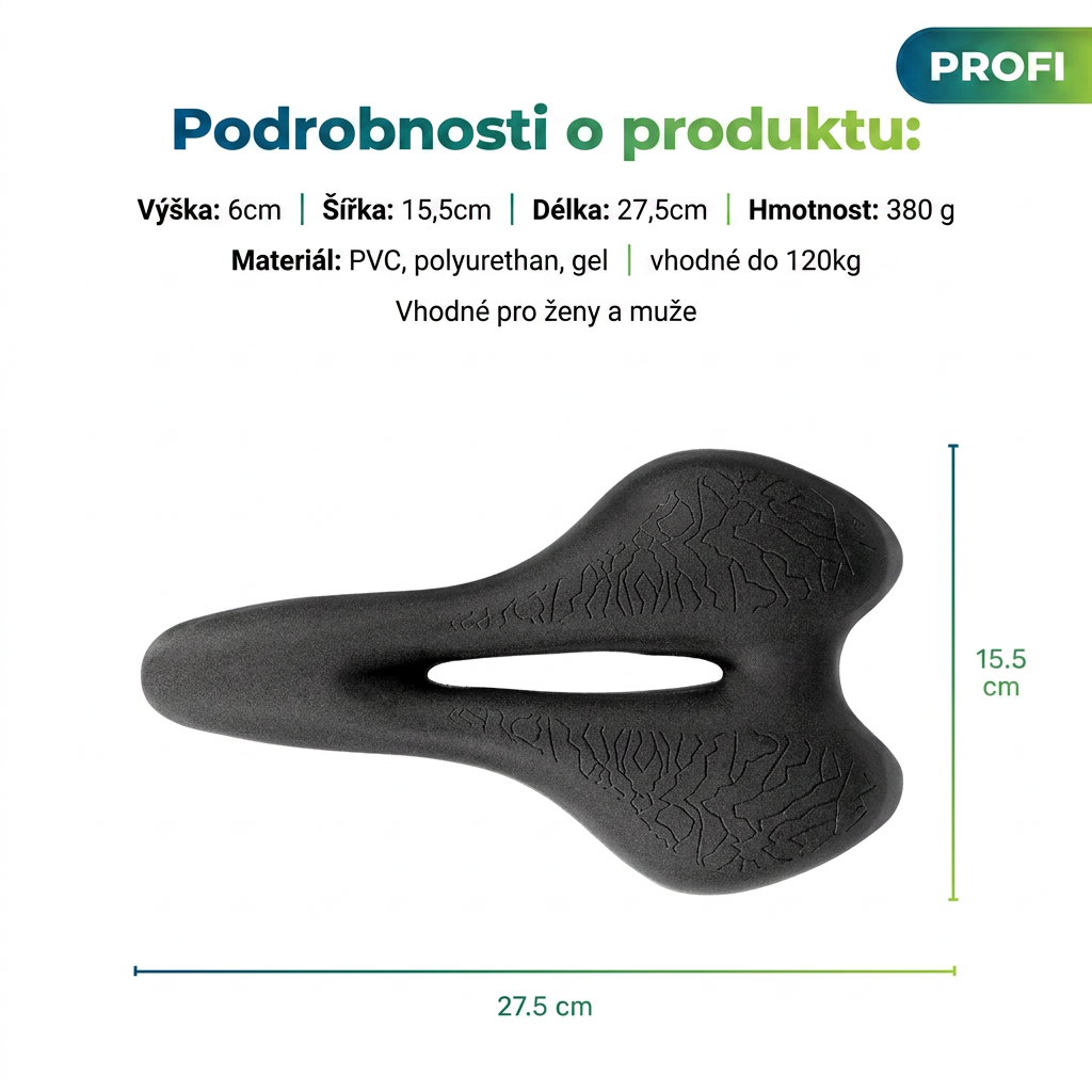 Cyklistické sedlo Poctivo ComfortRide™