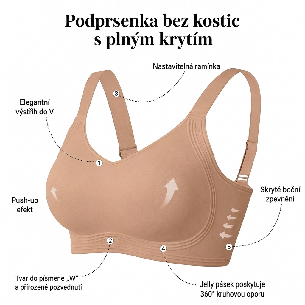 Bezešvá podprsenka Comfort Lift | Poctivo