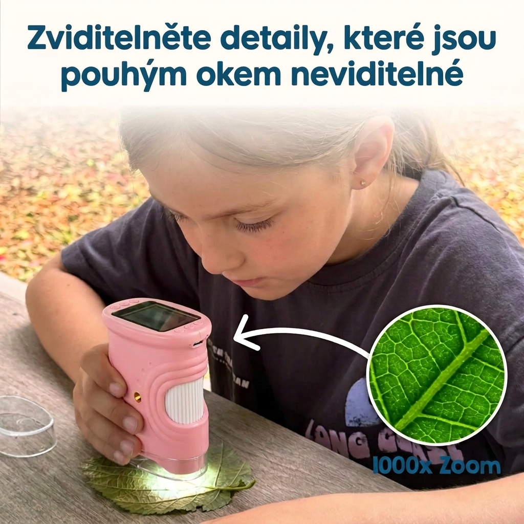 Dětský digitální mikroskop s 1000× zvětšením | Poctivo