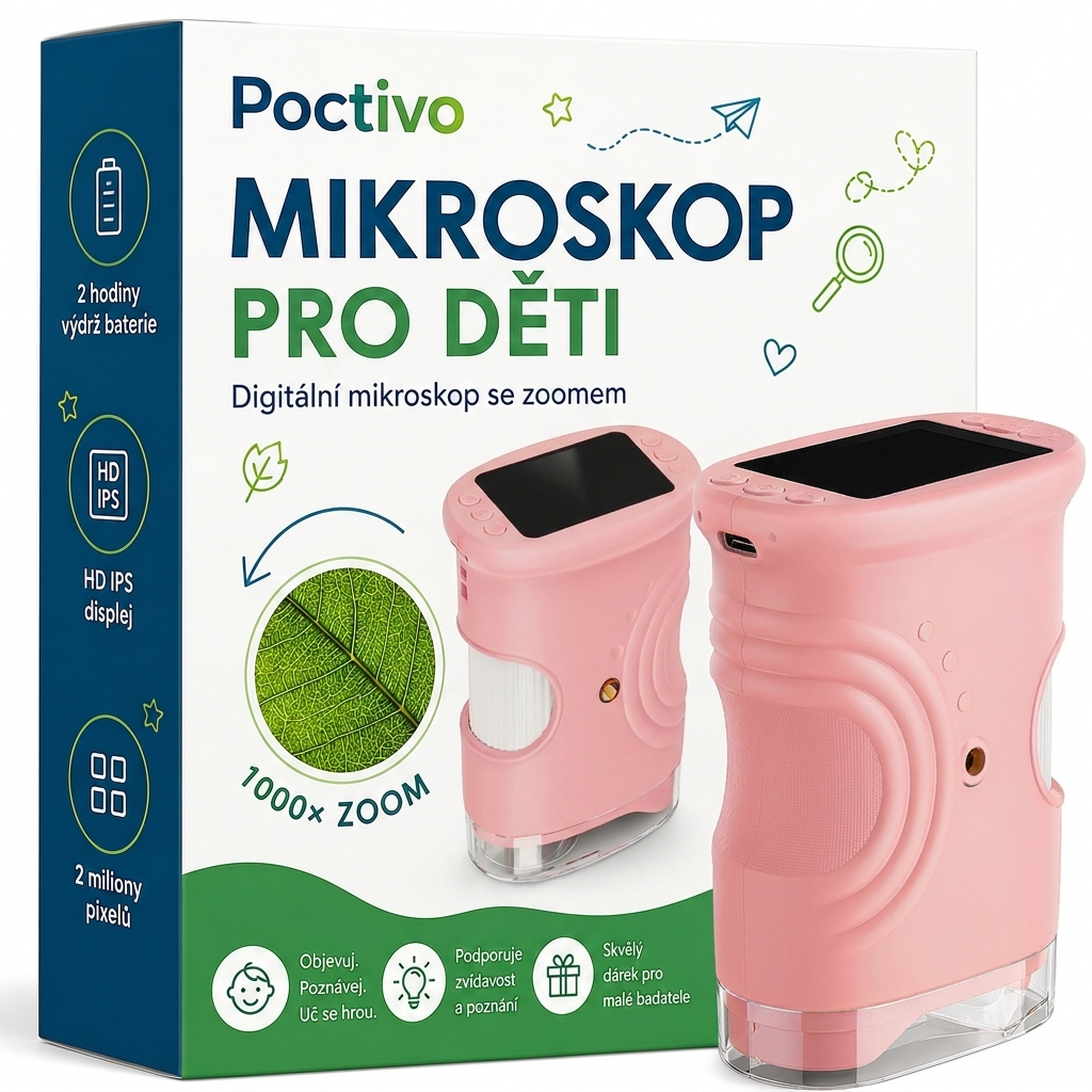 Dětský digitální mikroskop s 1000× zvětšením | Poctivo