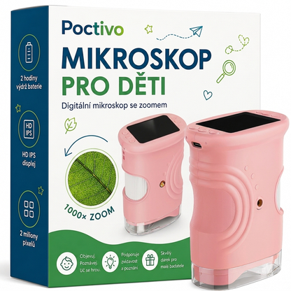 Dětský digitální mikroskop s 1000× zvětšením | Poctivo