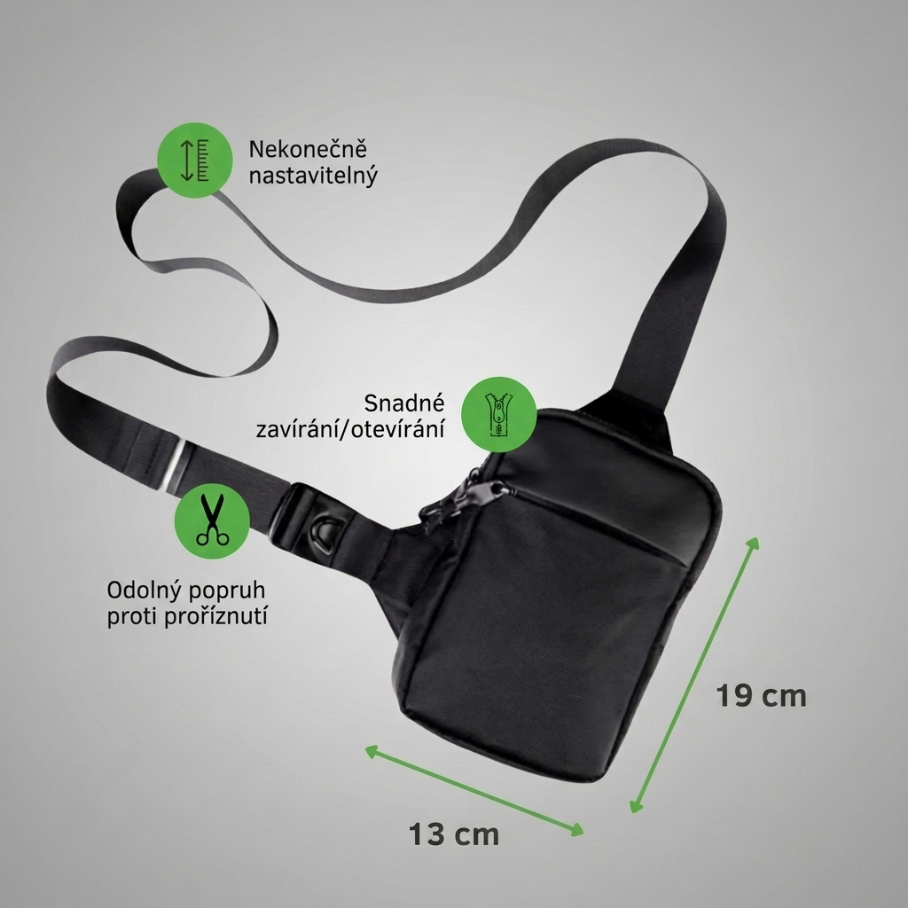 Nablízku™ – pánská taška přes rameno s RFID ochranou