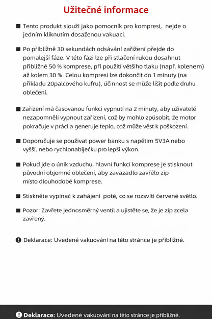 Vakuový cestovní batoh s rozšířením