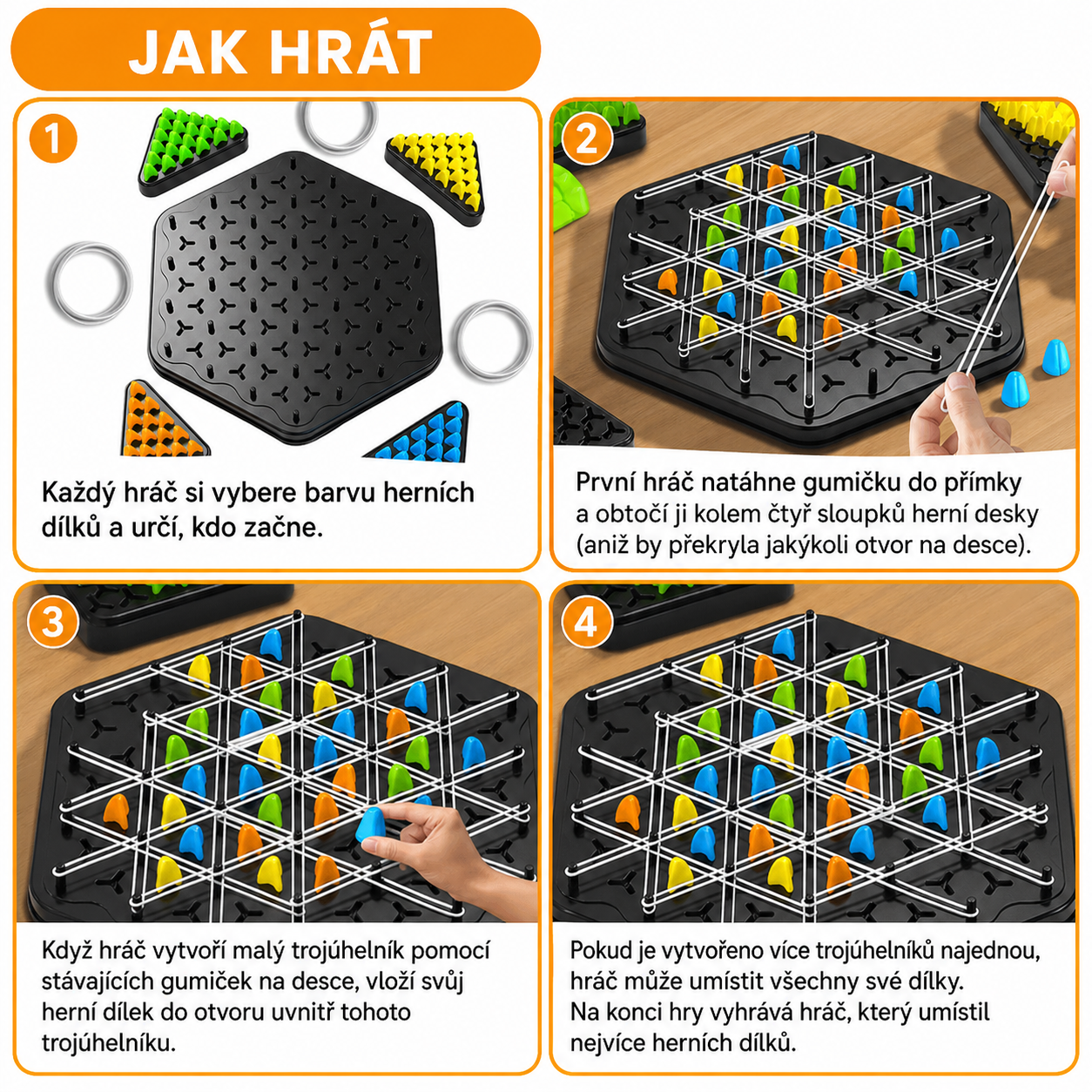 Strategická desková hra Triangle Chain pro děti i rodinu