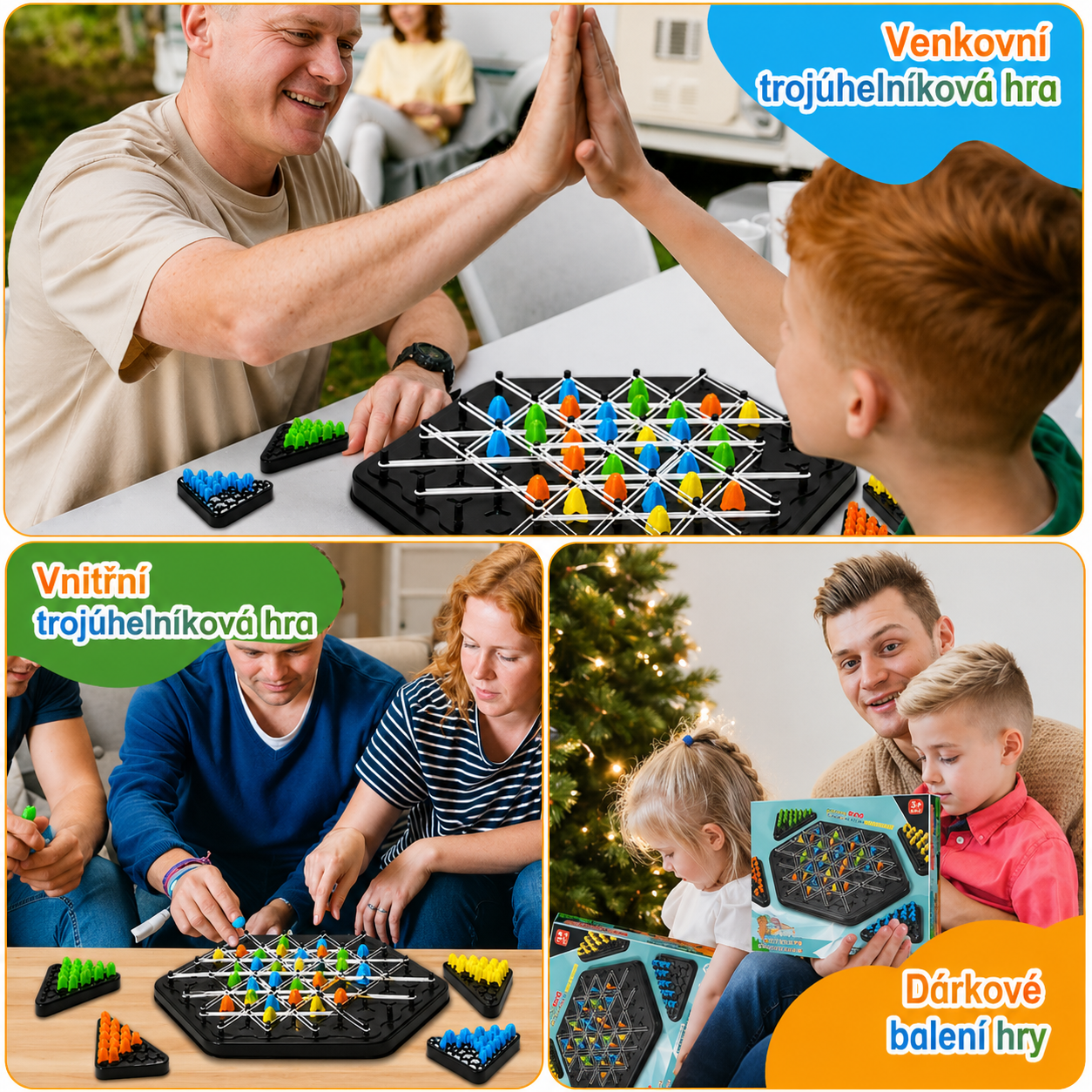 Strategická desková hra Triangle Chain pro děti i rodinu