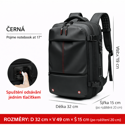 Vakuový cestovní batoh s rozšířením