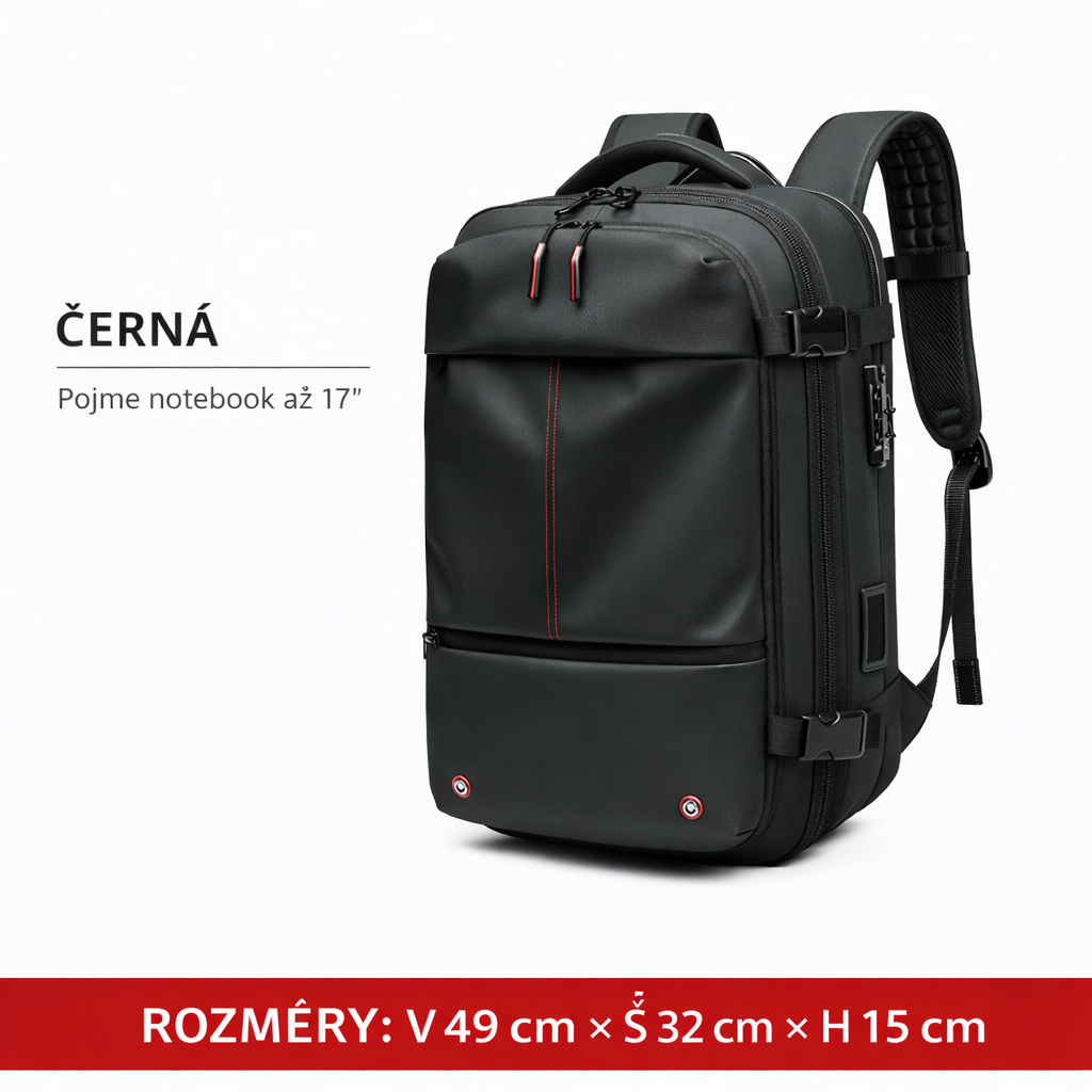 Vakuový cestovní batoh s rozšířením