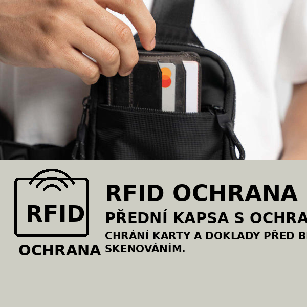 RFID ochrana přední kapsy cestovní sling tašky Poctivo