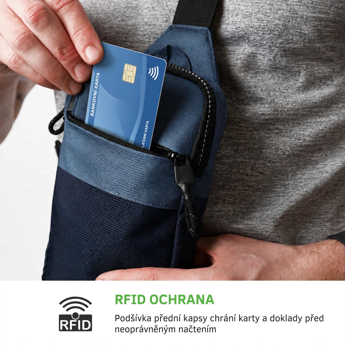 Nablízku™ – pánská taška přes rameno s RFID ochranou