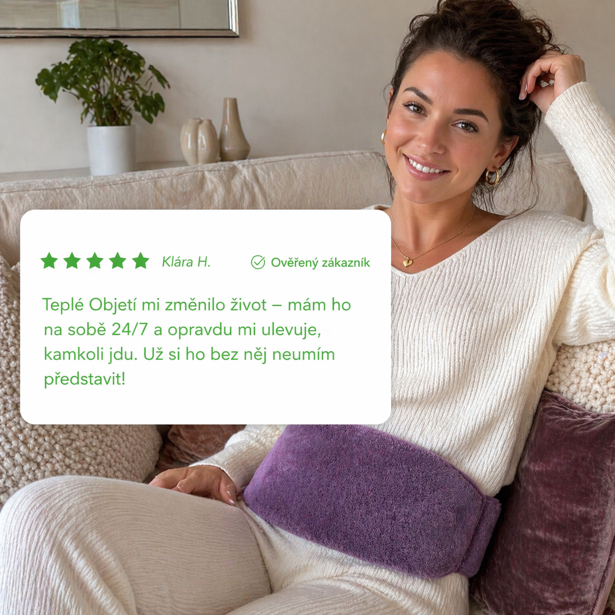 Teplé Objetí – Hřejivý pás na menstruační bolesti
